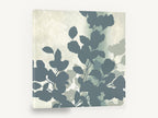 Slate Leaf Silhouettes, slate blue leaf silhouette botanical art, floral canvas wall art print ready to hang