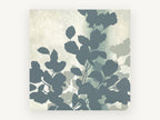 Slate Leaf Silhouettes, floral canvas wall art print, front view