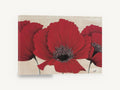 Three Red Poppies, red poppy trio floral painting, floral canvas wall art print ready to hang