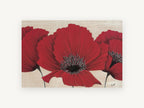 Three Red Poppies, floral canvas wall art print, front view