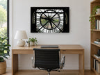 Clock Face Over Paris city canvas print on the wall of a study