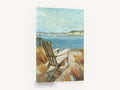 Dune Chair Harbour View, beach chair sailboats coastal painting, coastal canvas wall art print ready to hang