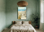 Dune Boardwalk Escape coastal canvas print on the wall of a bedroom