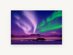 Aurora Over Still Lake, coastal canvas wall art print, front view