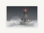 Lighthouse in the Mist, coastal canvas wall art print, front view