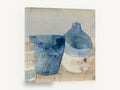 Indigo Jug and Pot, blue jug and pot watercolour kitchen, kitchen canvas wall art print ready to hang