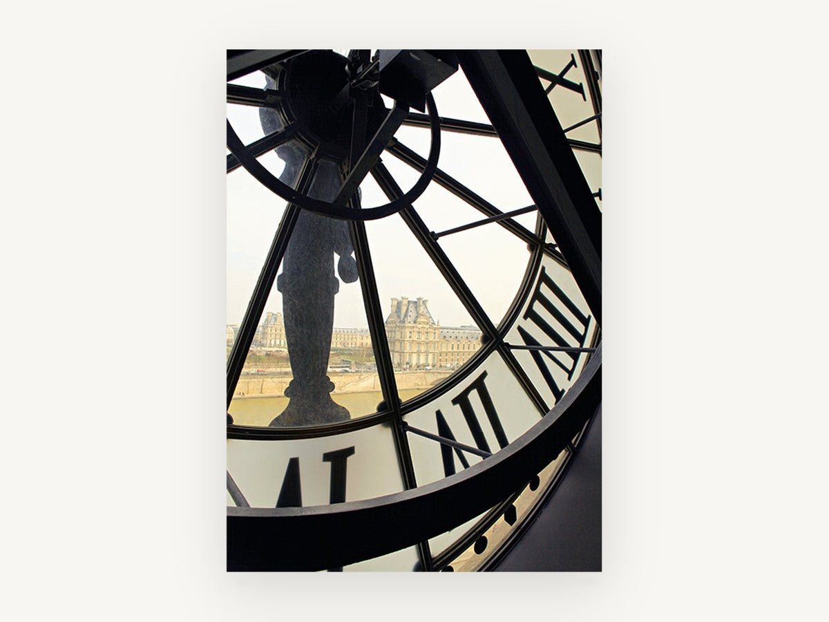 Through the Station Clock, vintage canvas wall art print, front view