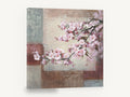Blossom Branch Patchwork, pink cherry blossom branch painting, floral canvas wall art print ready to hang