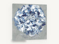 Blue Hydrangea Swirl, blue hydrangea bloom digital floral, floral canvas wall art print ready to hang