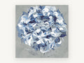 Blue Hydrangea Swirl, floral canvas wall art print, front view