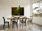 Lantern Jungle Steps landscape canvas print on the wall of a dining room