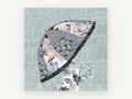 Floral Umbrella Silhouette, floral canvas wall art print, front view