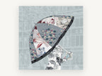 Floral Umbrella Silhouette, floral canvas wall art print, front view