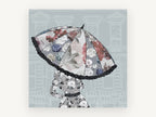 Blooming Parasol, floral canvas wall art print, front view