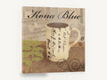 Kona Blue Coffee Mug, kona blue coffee mug vintage collage, floral canvas wall art print ready to hang