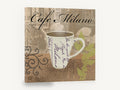 Milano Coffee Cup Collage, cafe milano coffee cup typography, floral canvas wall art print ready to hang