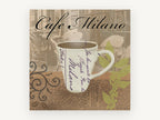 Milano Coffee Cup Collage, floral canvas wall art print, front view