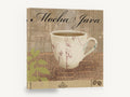 Mocha Java Café Cup, mocha java coffee cup typography, floral canvas wall art print ready to hang