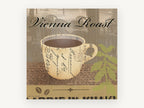 Vienna Roast Coffee Cup, floral canvas wall art print, front view
