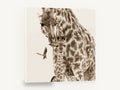 Giraffe Mother and Calf, sepia giraffe mother and calf photograph, animal canvas wall art print ready to hang
