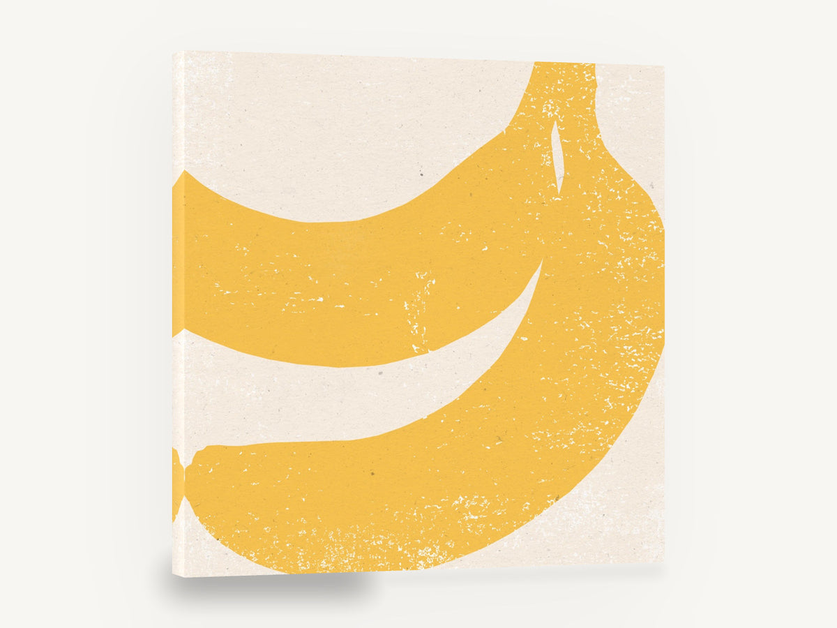 Yellow Banana Block, banana block print style kitchen, kitchen canvas wall art print ready to hang
