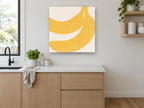 Yellow Banana Block kitchen canvas print on the wall of a kitchen