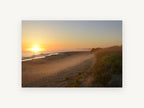 Misty Dune Sunrise, coastal canvas wall art print, front view
