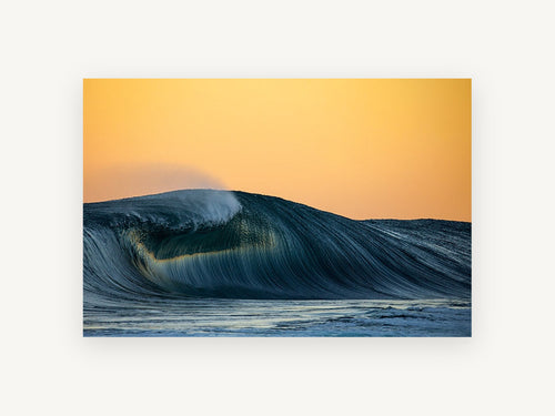 Amber Dusk Barrel, coastal canvas wall art print, front view