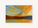 Amber Cloud Shoreline, coastal canvas wall art print, front view