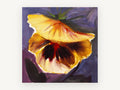 Golden Pansy Glow, floral canvas wall art print, front view