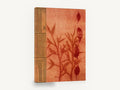 Rust Leaf Newsprint, rust red leaf botanical, floral canvas wall art print ready to hang