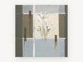 Tulips in Grey Panels, floral canvas wall art print, front view