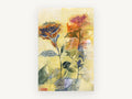 Layered Hydrangea Monoprint, floral canvas wall art print, front view