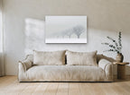 Fading Winter Orchard landscape canvas print on the wall of a living room