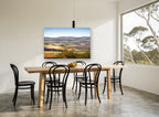 Lavender Valley Rooftop landscape canvas print on the wall of a dining room