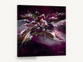 Plum Bloom Burst, abstract plum purple flower burst, floral canvas wall art print ready to hang