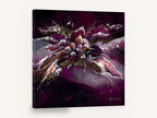 Plum Bloom Burst, abstract plum purple flower burst, floral canvas wall art print ready to hang