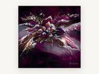 Plum Bloom Burst, floral canvas wall art print, front view