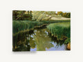 Still Creek Reeds, reedy creek reflection landscape artwork, landscape canvas wall art print ready to hang