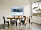 Winter Fog Row landscape canvas print on the wall of a dining room