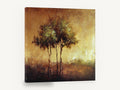 Amber Grove Reflection, trees at dusk landscape painting, floral canvas wall art print ready to hang