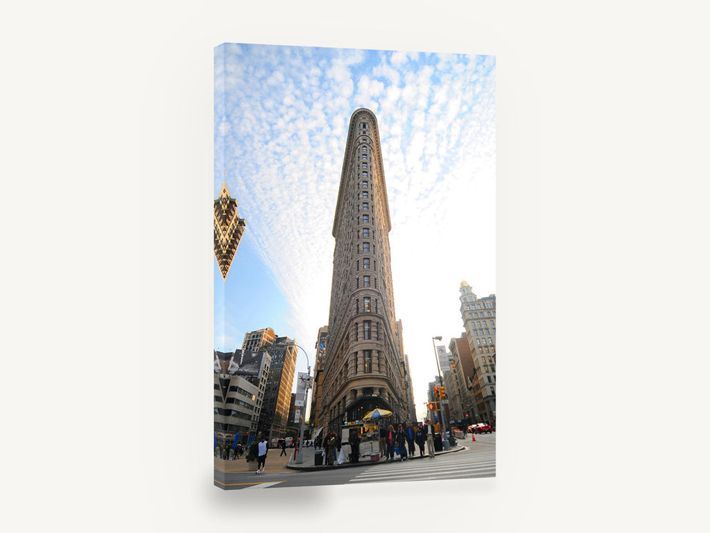 Flatiron Looking Up, flatiron building new york photograph, city canvas wall art print ready to hang