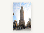 Flatiron Looking Up, flatiron building new york photograph, city canvas wall art print, front view