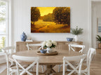 Amber Path at Dusk landscape canvas print on the wall of a Hamptons dining room