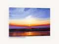 Sunset Over Still Water, sunset lake reflection landscape painting, landscape canvas wall art print ready to hang