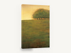 Grove at Dusk, glowing hilltop tree grove landscape, landscape canvas wall art print ready to hang