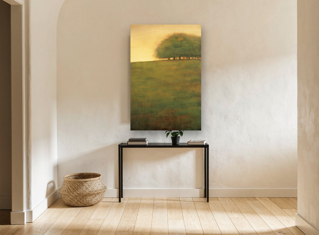 Grove at Dusk landscape canvas print on the wall of a hallway