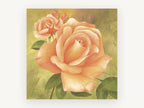 Apricot Rose Garden, floral canvas wall art print, front view