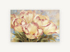 Blushed Cream Tulips, floral canvas wall art print, front view