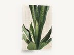 Snake Plant on Linen, snake plant leaves painting on linen, floral canvas wall art print ready to hang